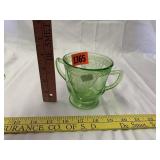 Green Depression Sugar Bowl