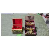 (2) Small Trinket/Jewelry Boxes w/Contents