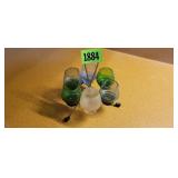 MCM Colored Shot Glass Set