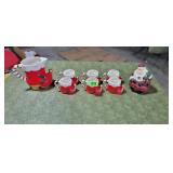 Christmas Drink Set & Santa Figure