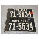 Pair of 1949 Iowa License Plates
