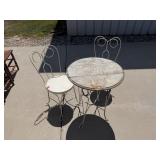 Vintage Ice Cream Parlor Table & Chairs