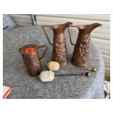 Copper Stove Set-Lighters, Pitchers, Oil Can