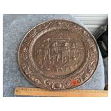 Large Hammered Copper Plate Wall Decor
