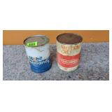 2 Cans Motor Oil, Mobil, Conoco