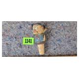 Carved Wood Cork Bottle Stopper