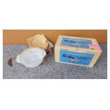 Fire-King Covered Casserole w/Candle Warmer