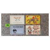4 Vintage Post Cards