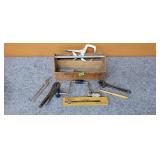 Wooden Toolbox w/Tools, Wrenches