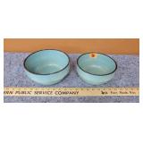 2 Turquoise Stoneware Bowls