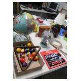 Globe, Pool Balls, Fan 
