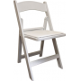 Overstock: brand new white resin folding chairs with padded seats!