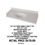 49" Cultured Marble Vanity Top