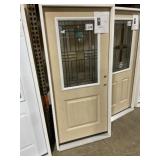 36" x 80" LH Fiberglass 1/2-Deco Exterior Door
