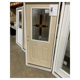 36" x 80" RH Fiberglass 1/2-Deco Exterior Door