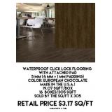 Waterproof Click Lock Vinyl Flooring w/Pad x305 SF