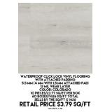 Waterproof Click Lock Vinyl Flooring w/Pad x1426SF
