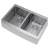 33" x 21" Double Bowl Farmhouse Kitchen Sink