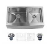 36" x 21" Double Bowl Farmhouse Kitchen Sink
