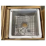 18" Square Fireclay Sink in Light Gray