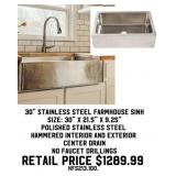 30" Stainless Steel Farmhouse Sink