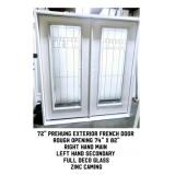 72" Prehung Exterior French Door (DAMAGED)