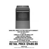 Whirlpool Smart Electric Dryer With Warranty