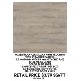 Waterproof Click Lock Vinyl Flooring w/Padx1426SF