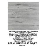 Waterproof Click Lock Vinyl Flooring w/Pad x1426SF