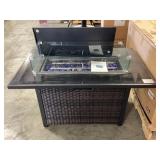43" Propane Fire Table w/ Black Tempered Glass