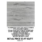 Waterproof Click Lock Vinyl Flooring w/Pad x404SF