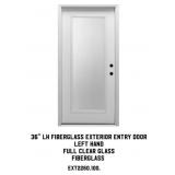 36" LH Fiberglass Exterior Entry Door