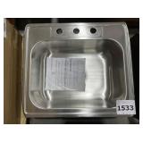 25" x 22" Stainless Steel Drop-In Sinks x 3Pcs