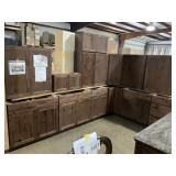 14pc. Rustic Walnut Shaker 36" Kitchen Set