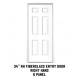 34" RH Fiberglass Entry Door