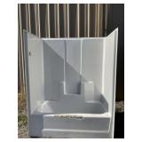 60" x 76" RH Fiberglass Tub/Shower Unit in White