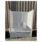 60" x 76" LH Fiberglass Tub/Shower Unit in White