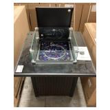 28" Propane Fire Table w/ Black Tempered Glass