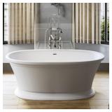 66" x 33" White Aquabella Sidley Bathtub
