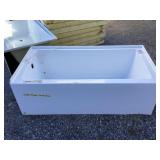 60" x 30" LH White Skirted Composite Bathtub