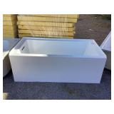 60" x 30" LH White Skirted Composite Bathtub