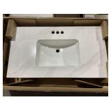 40" Gray Single Sink Vanity Top