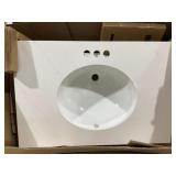 33-1/2" Single Sink Vanity Top In White/Gray