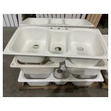 (6) 43-1/2" x 22" Triple Bowl Drop-In Sinks