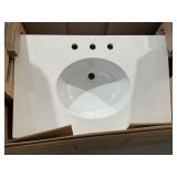 34" Single Bowl Vanity Top In Cream