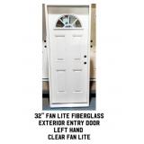 32" LH Fan Lite Fiberglass. Exterior Entry Door