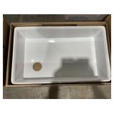 33" x 20" Fireclay Single Bowl Sink in White