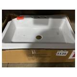 34" x 25" White Cast Iron Sink (Damaged)