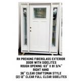 RH Prehung Exterior Entry Door With Sidelites