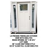 LH Prehung Exterior Entry Door With Sidelites